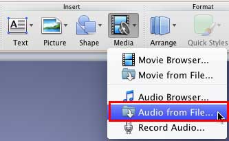 access audio files from ppt for mac